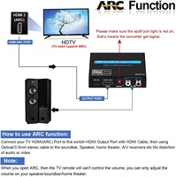 Conmutador de Audio HDMI2.0, Conversor de Audio con Decodificador ARCHDCP2.2, Fibra Óptica, 4K120HZ, Modelo OZV8-2