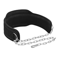 Équipement de gymnastique confortable en polyester et nylon chaîne pondérée soutien de la taille haltérophilie traction ceinture de trempage avec chaîne