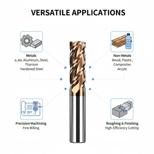 55 derece 4-Blade Tungsten çelik <span class=keywords><strong>CNC</strong></span> freze kesicisi düz Shanks alaşım parmak freze çakısı freze kesicisi - Product Image 5
