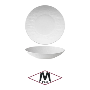 Assiette creuse Erosion Gourmet blanche 27 cm effet pierre en porcelaine M1934 - Product Image 4