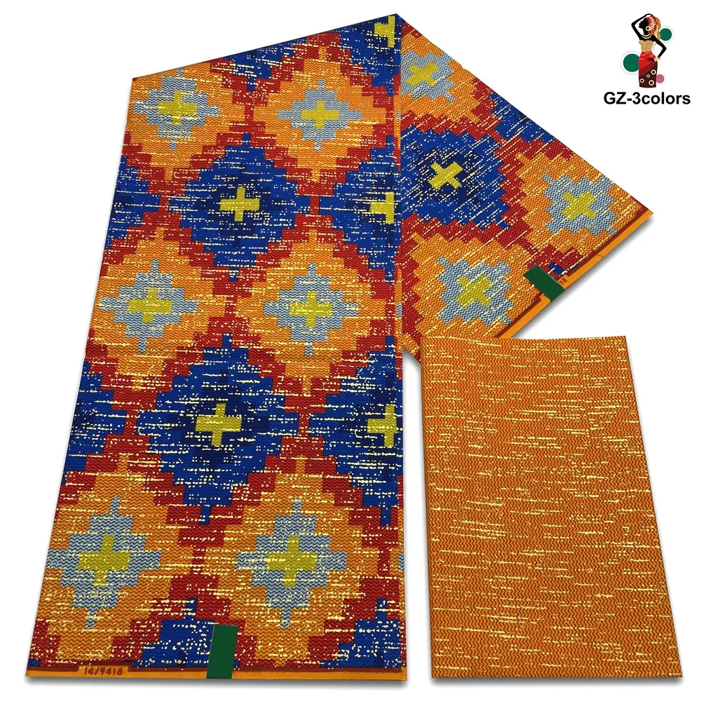 2 + 4 Yards New Soft African Golden Wax Fabric 100% Cotton Material Nigerian Ankara Print