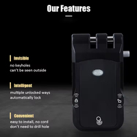 Serrure de porte intelligente extérieure sans clé avec cylindre électronique, application Tuya, empreinte digitale, Wi-Fi et télécommande invisible