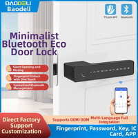 Serrure Intelligente Baodeli pour Porte en Bois, Alliage d'Aluminium, Télécommande, Empreinte Digitale, Clé d'Urgence, Prise EU, Contrôle Android, Application Tuya pour la Sécurité