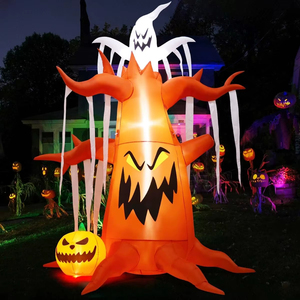 Tête de citrouille gonflable d'Halloween avec diode électroluminescente intégrée, costume de citrouille gonflable, décoration de cour d'Halloween - Product Image 2