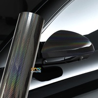 Film de protection de voiture en PET holographique laser nid d'abeille, couleur arc-en-ciel irisée changeante, vinyle auto-adhésif pour la décoration extérieure des voitures