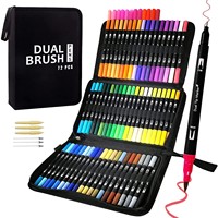 Juego de Marcadores de Doble Punta a Base de Agua, 60/72/120/168 Colores, con Cuerpo Negro, Pincel Suave y Punta Fina, para Estudiantes de Arte, Pintura y Coloreo
