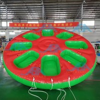 Bateau gonflable en bâche PVC, type OVNI, tractable, 8 places, design populaire, bateau donut pour jeux aquatiques en parc
