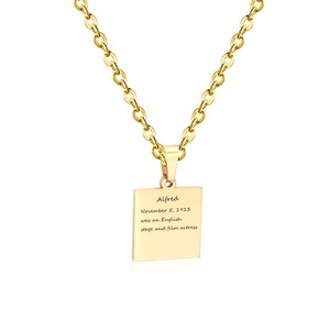 Collier long avec pendentif pièce personnalisé en acier inoxydable poli miroir pour homme – Pas cher, fait main, avec logo - Product Image 1