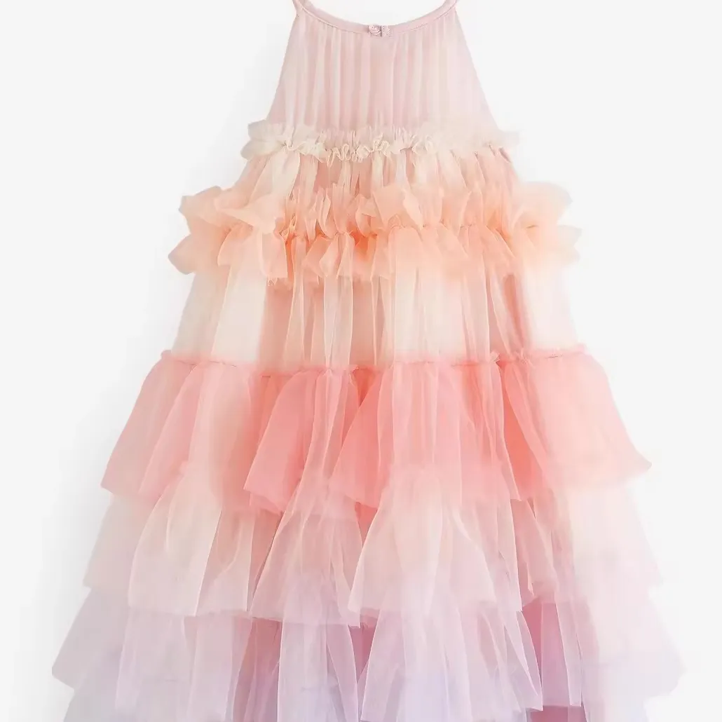 Instagram ยี่ห้อเด็กฤดูร้อน Tulle Ball Gowns วันเกิดชุดราตรีเต้นรําสวมใส่เสื้อผ้าเด็ก Frock ออกแบบสาวชุด