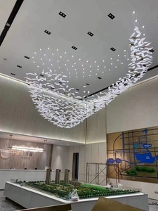 Lampe Lumière Verre Ouest LED Soufflée Orme Led Suspendus Luminaires Plafond Moderne Grand Éclairage Art Osier Drop Lights - Product Image 2