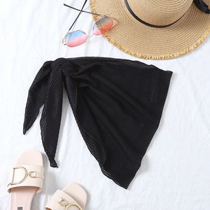 Envío directo de fábrica de bikinis sexys europeos y americanos, faldas de playa plisadas de malla para la playa. - Product Image 3