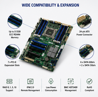 Placa Base para Servidor Supermicro X9DR3-F Dual LGA2011 E5-2600 V1/V2, Chipset X79, DDR3 ECC REG, Puertos AGP Usados