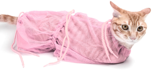 Sac en filet <span class=keywords><strong>anti</strong></span>-griffures pour le toilettage et le lavage des chats, avec fermeture éclair pour le nettoyage des oreilles - Product Image 2