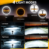 Phares LED JK de 7 pouces avec clignotants ambrés et design Halo Angel Eyes pour Wrangl-er JK LJ CJ TJ, phares LED 60w