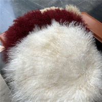 Couverture en peau de mouton du Tibet, couleurs blanc et marron