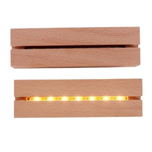 Beechwood Luminous Lamp Base 3x4.5x15cm With <b>Led</b> Light Modern Simple Style Wooden Craft Ornament - Product Image 5