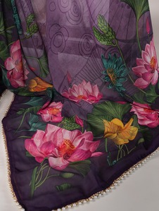 Directe Fabrieksprijs Bloemenprint Vrouwen <span class=keywords><strong>Saree</strong></span> Met Fancy Stijl Georgette <span class=keywords><strong>Saree</strong></span> Voor Huwelijkskleding Bij Groothandel Leverancier - Product Image 6