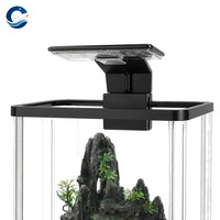 Petit aquarium tropical de bureau en plastique transparent avec filtre silencieux et éclairage pour l'élevage de guppies et de crevettes