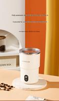 Bouilloire électrique en acier inoxydable rechargeable par USB, 400 ml, fonction de agitation automatique, affichage de la température, pour voiture