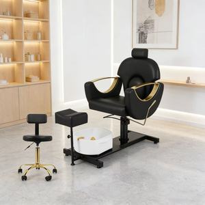 Fauteuil de pédicure métallique best-seller avec bain de pieds, réglable et rotatif, et bol de pédicure multifonctionnel intégré - Product Image 5