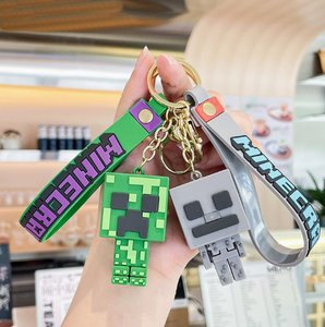 Al por mayor Llaveros colgantes <span class=keywords><strong>de</strong></span> dibujos animados bonitos del juego My World 3D Sandbox para coche y bolso - Product Image 2