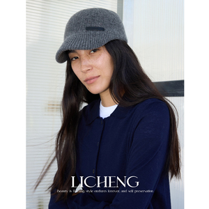 Casquette tendance en tricot pour femme, style bec de canard, pour l'automne et l'hiver, chaude, amincissante, polyvalente, type newsboy - Product Image 5