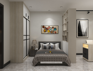 Armoire de chambre à coucher moderne autoportante à portes battantes, personnalisable, peut être équipée d'une coiffeuse et d'un bureau d'étude pour une utilisation hôtelière - Product Image 4