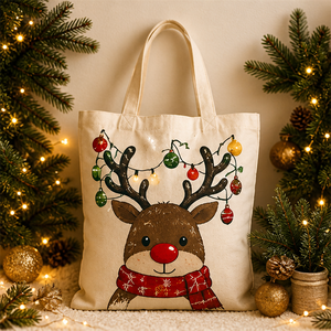 Wholesale Customizable Logo Canvas Tote <b>Bag</b> Promotion <b>Christmas</b> logo Canvas <b>Bag</b> <b>Gift</b> Giving Canvas Tote <b>Bag</b> - Product Image 1