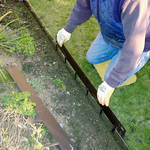 Protecteur de bord de jardin en acier Corten durable Bordure d'herbe de paysage de pelouse Ornement en métal rouillé noir Art déco résistant aux intempéries - Product Image 5