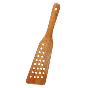 Espátula de madera antiadherente con colador de 24 orificios para freír huevos, filetes y otros alimentos, herramienta de cocina multifunción - Product Image 5