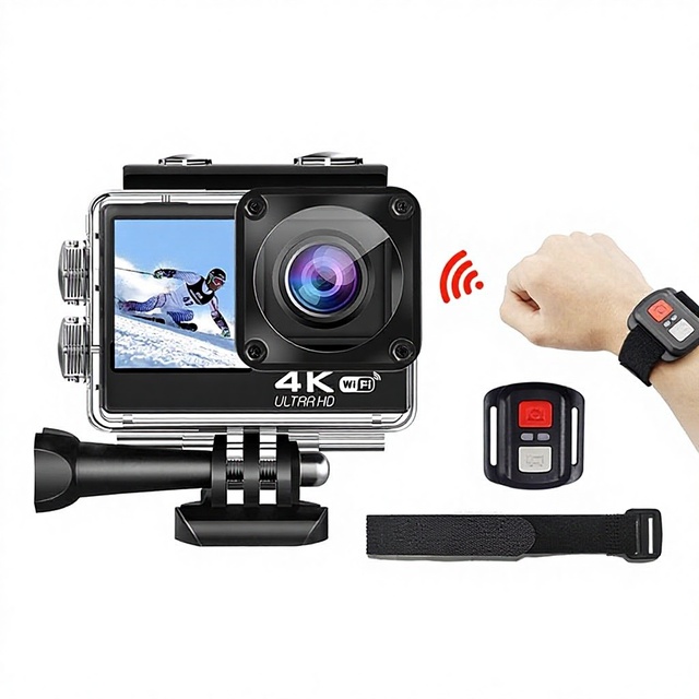 Cross-border 4K Action Camera HD First View Photo Video Pocket Mini 2.0 Inches Screen Memory Card China
