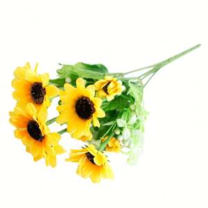 Simulation 12 Bandeau Fleur De Tournesol De Mariage Arrangement De Fleurs À La Main Fleur De Soie Aménagement Rural - Product Image 5