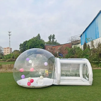 Maisons à bulles gonflables de 3 m avec coussins d'air, châteaux gonflables transparents pour enfants avec souffleurs et kits de réparation