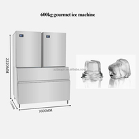 Machine à glaçons professionnelle de type pulvérisateur 80kg 300kg 600kg, machine à glaçons gourmet, machine à glaçons commerciale type chapeau de paille
