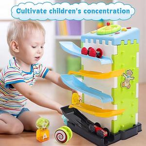 Casa <span class=keywords><strong>de</strong></span> Juegos con Pista <span class=keywords><strong>de</strong></span> Carreras Multijugador, Juguete Creativo para Niños Pequeños, Rampa para Autos, Tobogán, <span class=keywords><strong>Torre</strong></span> <span class=keywords><strong>de</strong></span> Bolas Rodantes, Juego <span class=keywords><strong>de</strong></span> Combinación con Música - Product Image 2