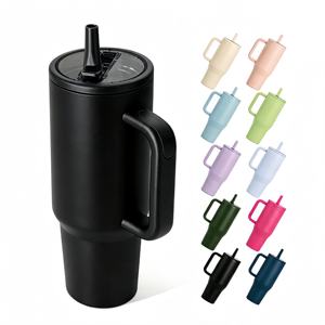 Gobelet de voiture isotherme portable grand format classique avec poignée en acier inoxydable 304 de 40 oz, double paroi sous vide, personnalisable avec logo, pour l'exportation, deuxième génération - Product Image 1