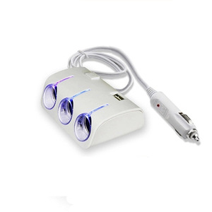 ที่จุดบุหรี่ในรถยนต์แบบแยกส่วน 3 พอร์ต ช่องเสียบ USB คู่ 60W สำหรับชาร์จโทรศัพท์มือถือ อุปกรณ์อิเล็กทรอนิกส์ในรถยนต์ - Product Image 3