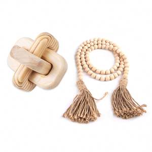 Cadena de madera con cierre de tres anillos rústicos de granja, cadena de eslabones de madera decorativa para decoración del hogar - Product Image 1