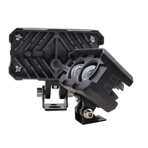 QideWin Motorcycle <b>Spotlights</b> Dual Lens White Yellow Aluminum Alloy Front Headlight Retrofit Upgrade - Product Image 5