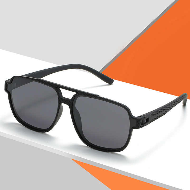 TAC1.1 gafas de sol polarizadas para hombre y mujer lentes de sol masculinas para conducir montura de puente doble color marron deportivas