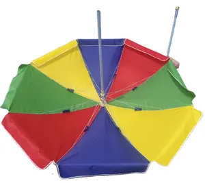 Tuoye di vendita calda arcobaleno Logo di colore grande ombrellone giardino esterno ombrelloni 48 pollici pubblicità ombrellone spiaggia