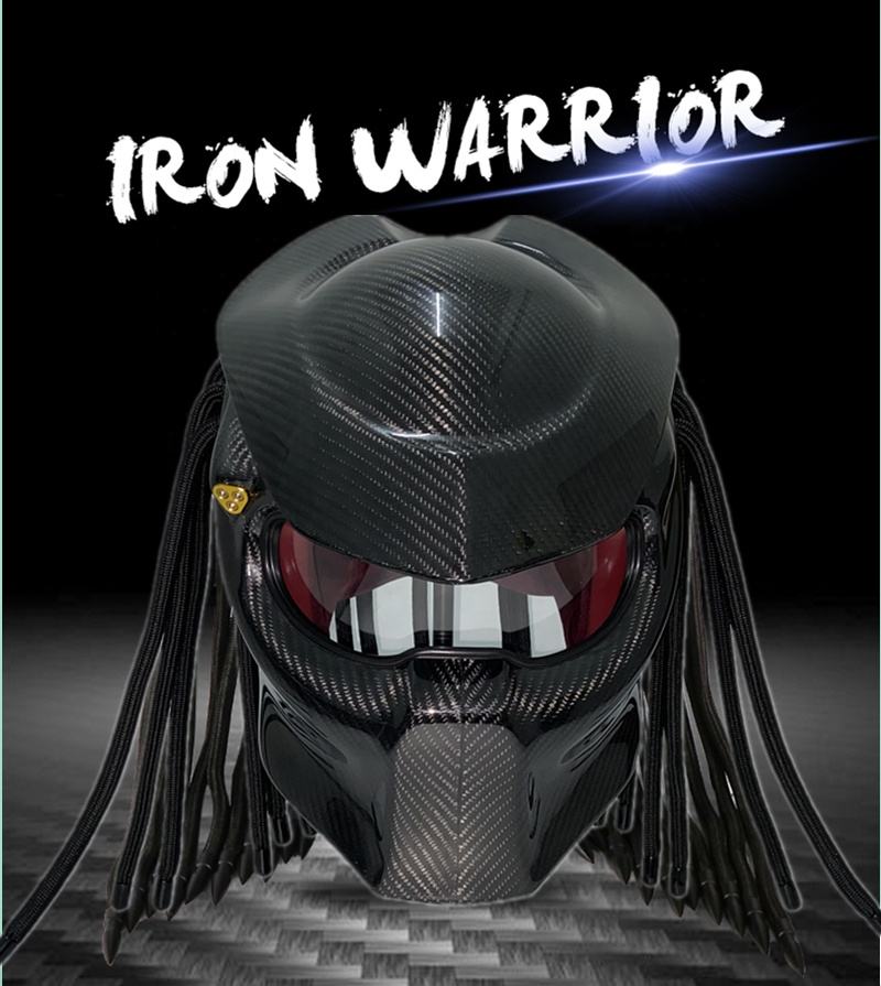 Predator Carbon Fiber Motorcycle Full Face Helmet for Iron Man