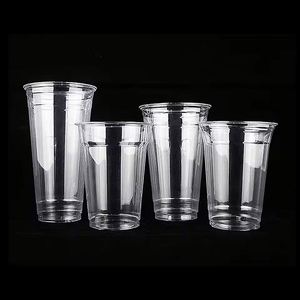 Vasos Desechables Transparentes de PET de Pared Simple para Té de Burbujas, 360ml/500ml/600ml/700ml con Tapas para Bebidas Frías - Product Image 4