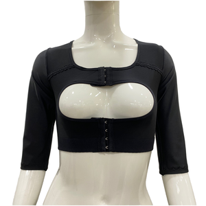 Body gainant post-opératoire pour femme à manches mi-longues, avec soutien-gorge intégré, pour la liposuccion et la rééducation des bras - Product Image 1