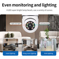 Kamera Bohlam E27 Harga Pabrik, 360 Derajat Panoramic HD Nirkabel WiFi PTZ CCTV Kamera Keamanan, Lampu Penglihatan Malam, Monitor Rumah
