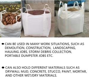 Huamaohengchun Bolsas a Granel FIBC 35x35x43" Paquete de 10 Bolsas de Construcción Resistentes para Obra, Capacidad de 2200 Lbs, Fondo Plano, 35 Cu Ft - Product Image 3