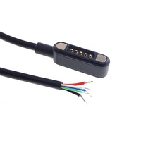 Connecteur PogoPin femelle pour carte PCB, étanche IP67, alimentation DC haute puissance, câble magnétique Pogo 5 broches