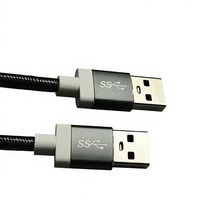Cable de Extensión de Datos USB 3.0 de 1M, Macho a Macho, con Trenzado de Nailon, para Computadora y Cámara