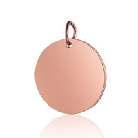 Pendentif personnalisé en acier inoxydable plaqué or 18 carats, plaque nominative gravée sur mesure, breloque ronde avec logo pour la fabrication de bijoux