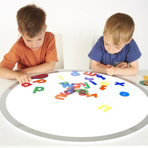 Pädagogischer Runder Sensoriktisch Kinder-Aktivitätstisch Zeichen- und Nachzeichnungs-Leuchtpad Leuchtkasten für Kinder - Product Image 1